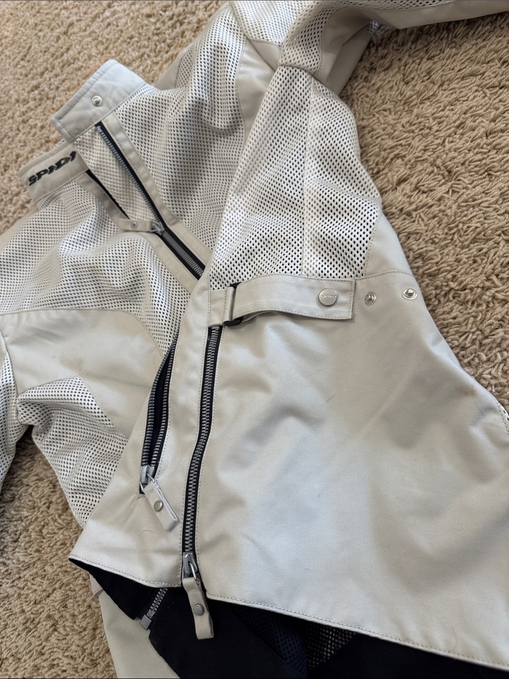 Women's Light Gray Motorcycle Jacket - Ventilated Riding Shell - Picture 9 of 16